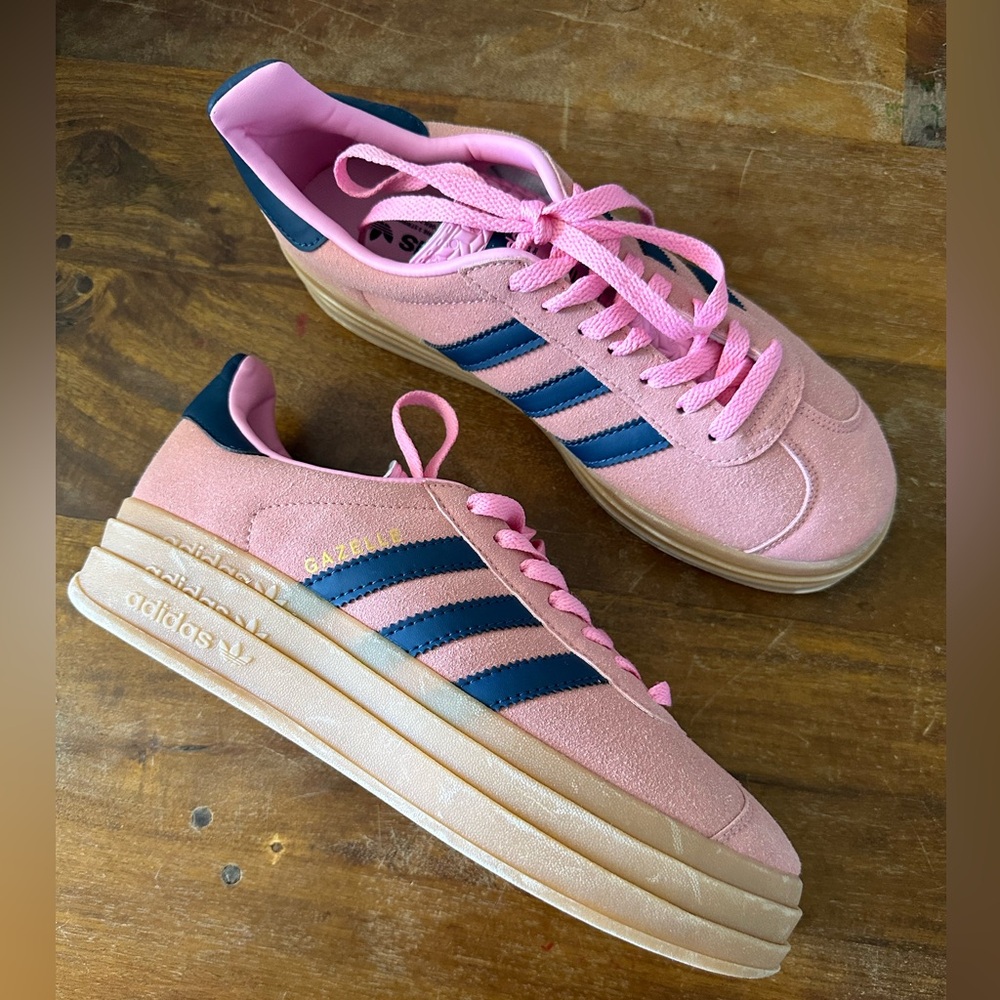 Adidas Gazelle Bold Pink‎ Glow Gum platform sneakers size US8.5 EUR 42 UK 8